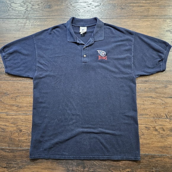 Vintage Y2K Tennessee Titans NFL Embroidered Polo Shirt Navy Retro Size XL - Picture 1 of 8